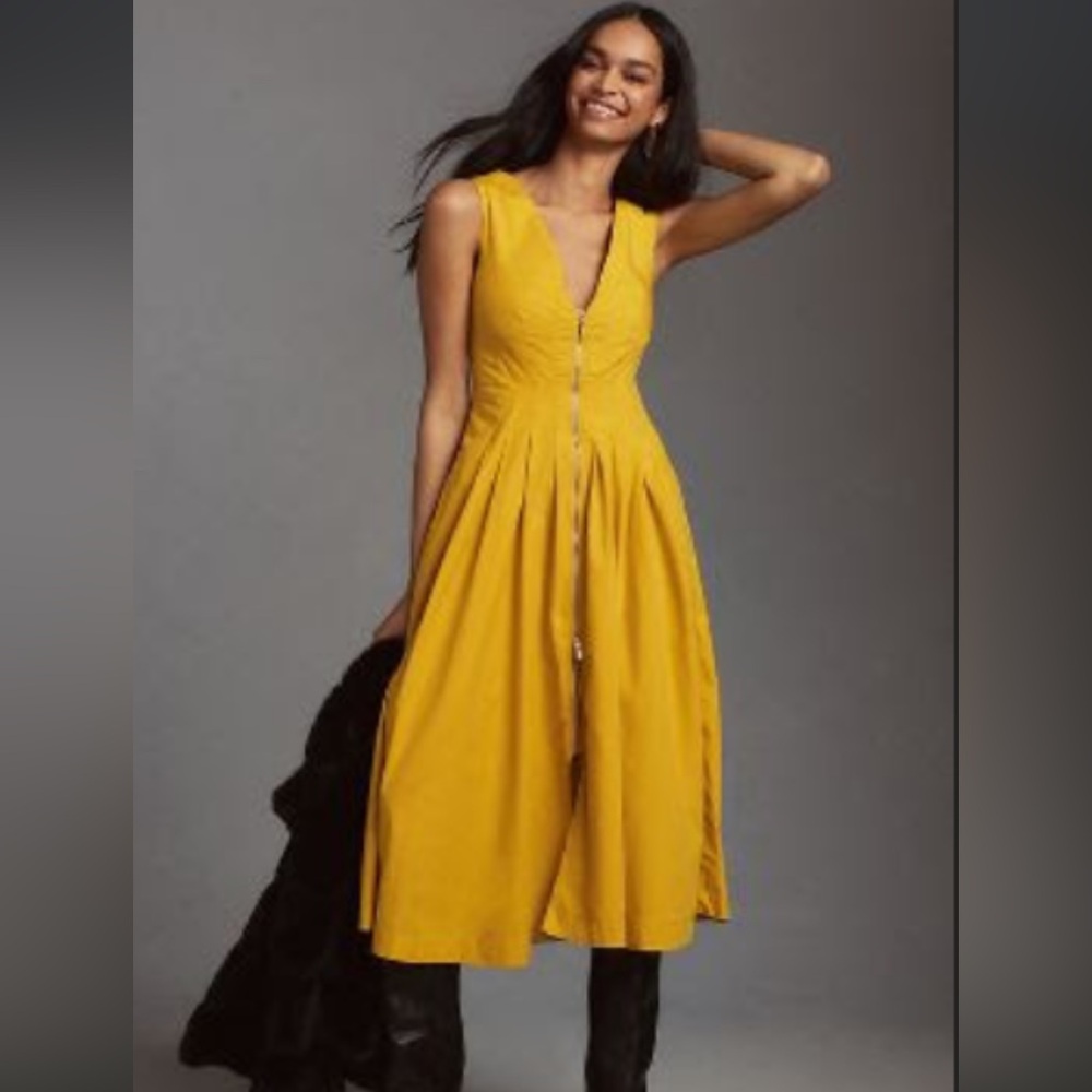 NWOT Anthropologie v-neck corset midi dress, SP